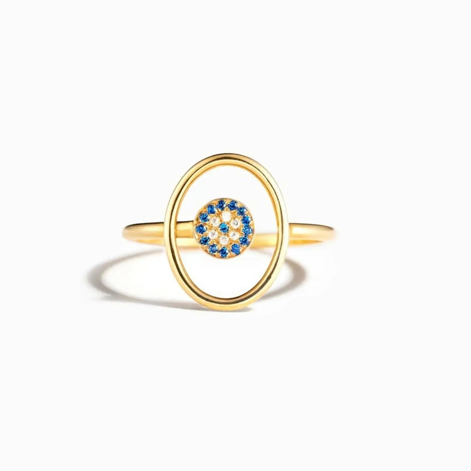 Elegant 925 silver evil eye ring with zircon stones - Love Salve